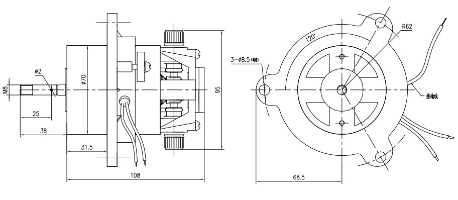 25W醫(yī)用離心電機(jī)結(jié)構(gòu)圖紙