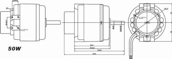 鑄鐵雙腳冰凍電機(jī)50W結(jié)構(gòu)圖紙