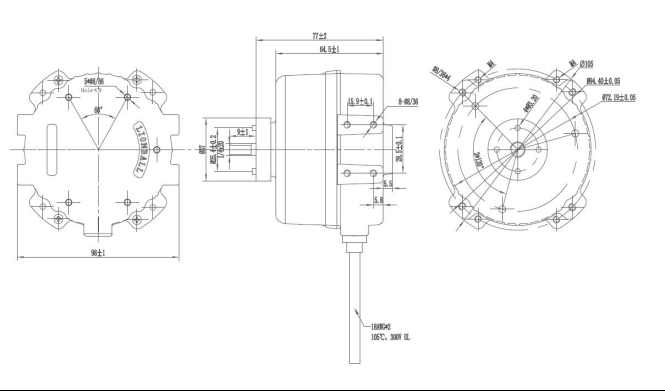 EC無(wú)刷直流電機(jī)外形尺寸圖